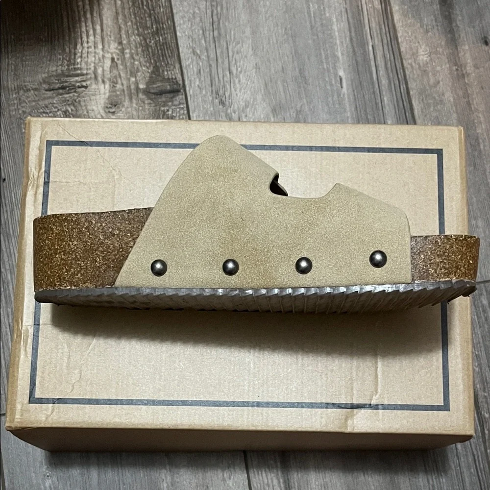 MIA Tan Sandals with Black Buckles - Picture 9 of 10